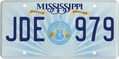 MS license plate JDE979