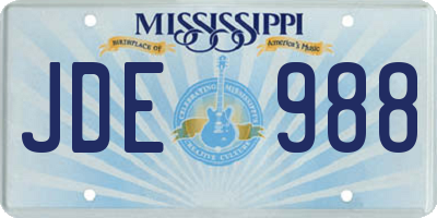 MS license plate JDE988