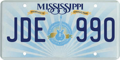 MS license plate JDE990