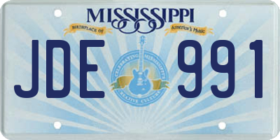 MS license plate JDE991