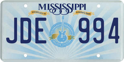 MS license plate JDE994