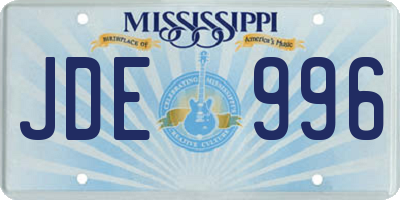 MS license plate JDE996