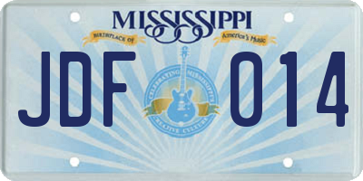 MS license plate JDF014
