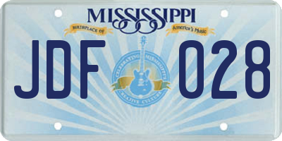 MS license plate JDF028