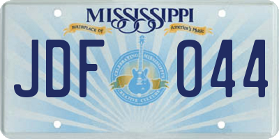 MS license plate JDF044