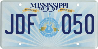 MS license plate JDF050