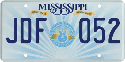 MS license plate JDF052