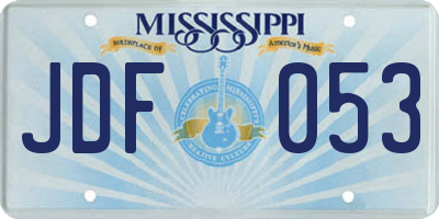 MS license plate JDF053