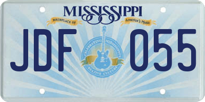MS license plate JDF055