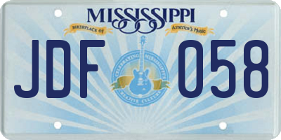 MS license plate JDF058