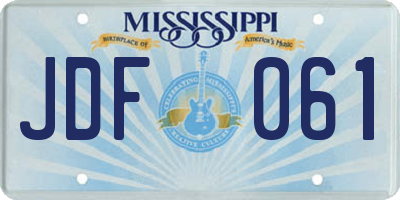 MS license plate JDF061