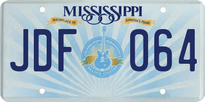 MS license plate JDF064