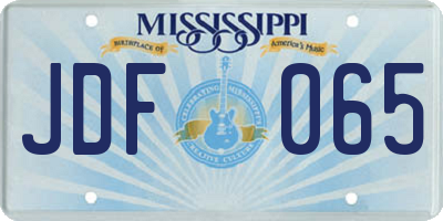 MS license plate JDF065
