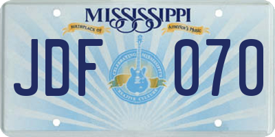 MS license plate JDF070