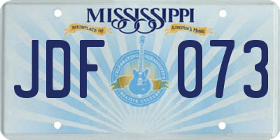 MS license plate JDF073