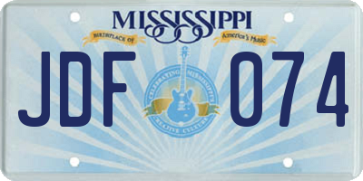 MS license plate JDF074
