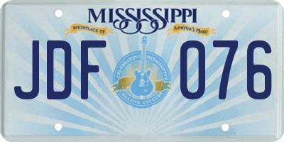 MS license plate JDF076