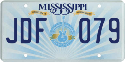 MS license plate JDF079