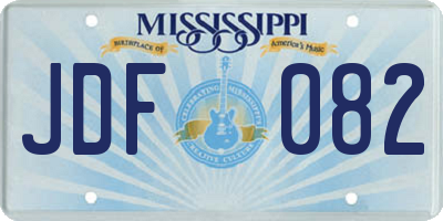 MS license plate JDF082