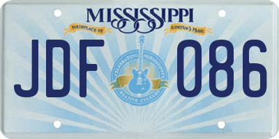 MS license plate JDF086