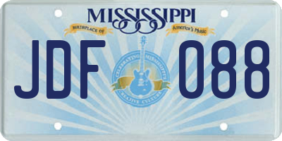 MS license plate JDF088
