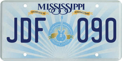 MS license plate JDF090