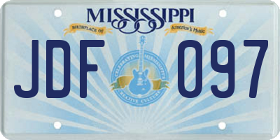MS license plate JDF097