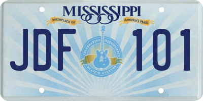 MS license plate JDF101