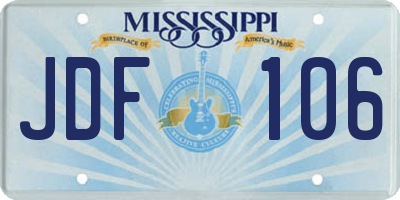 MS license plate JDF106