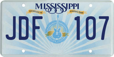 MS license plate JDF107