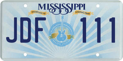 MS license plate JDF111