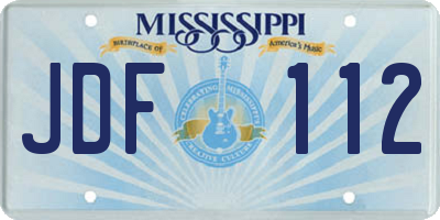 MS license plate JDF112