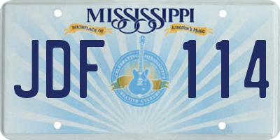 MS license plate JDF114