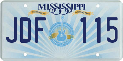 MS license plate JDF115