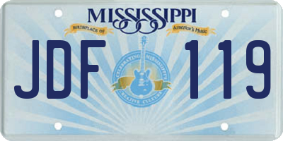 MS license plate JDF119