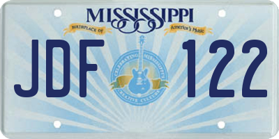 MS license plate JDF122