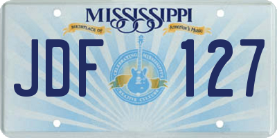 MS license plate JDF127