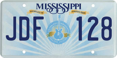 MS license plate JDF128