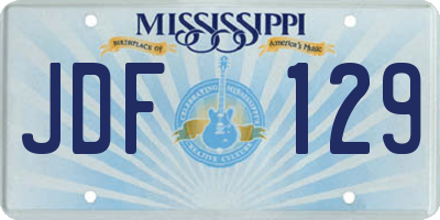 MS license plate JDF129
