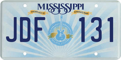 MS license plate JDF131