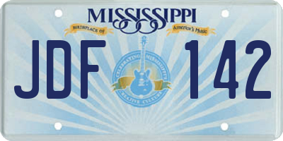 MS license plate JDF142