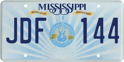 MS license plate JDF144