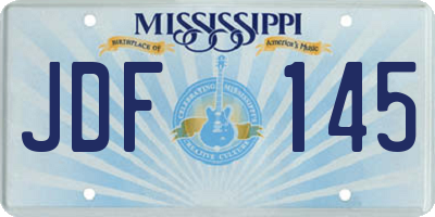 MS license plate JDF145