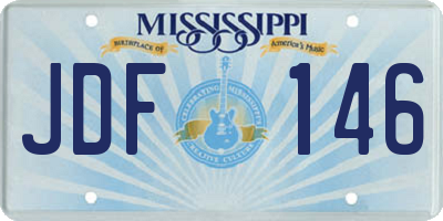 MS license plate JDF146