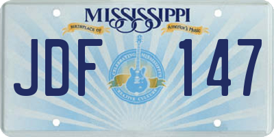 MS license plate JDF147