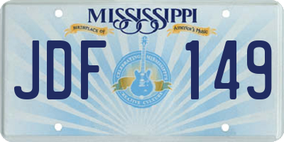 MS license plate JDF149