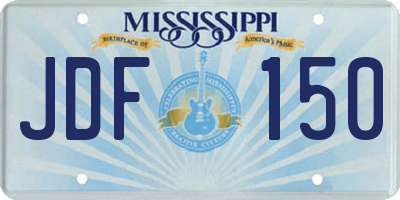MS license plate JDF150
