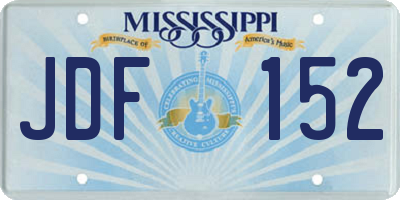 MS license plate JDF152