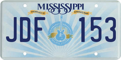 MS license plate JDF153