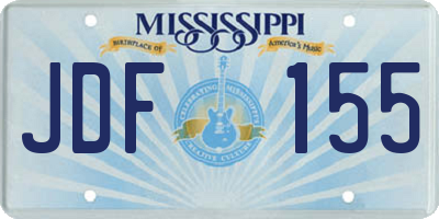 MS license plate JDF155